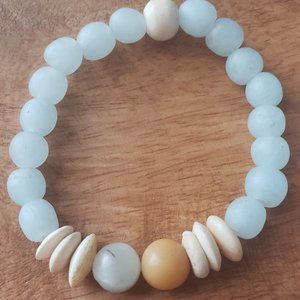 African Recycled Glass Stretch Beaded Bracelet